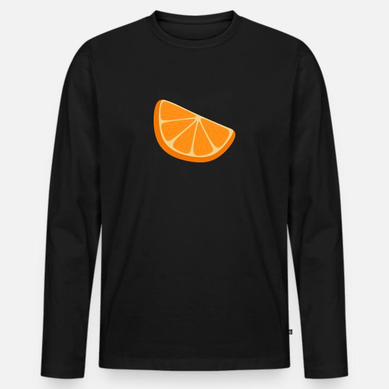 Orangenscheibe - Männer Premium Bio Langarmshirt - Schwarz