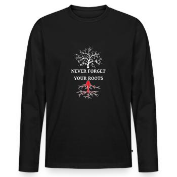 Turkish Roots racines turques - T-shirt manches longues Premium bio Homme - noir - Devant - Nico (187cm)