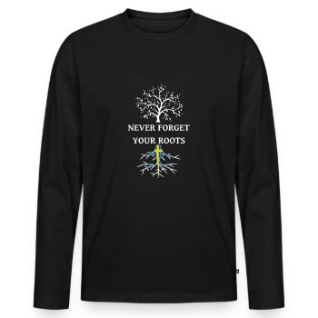 Swedish Roots racines suédoises - T-shirt manches longues Premium bio Homme - noir - Devant - Nico (187cm)