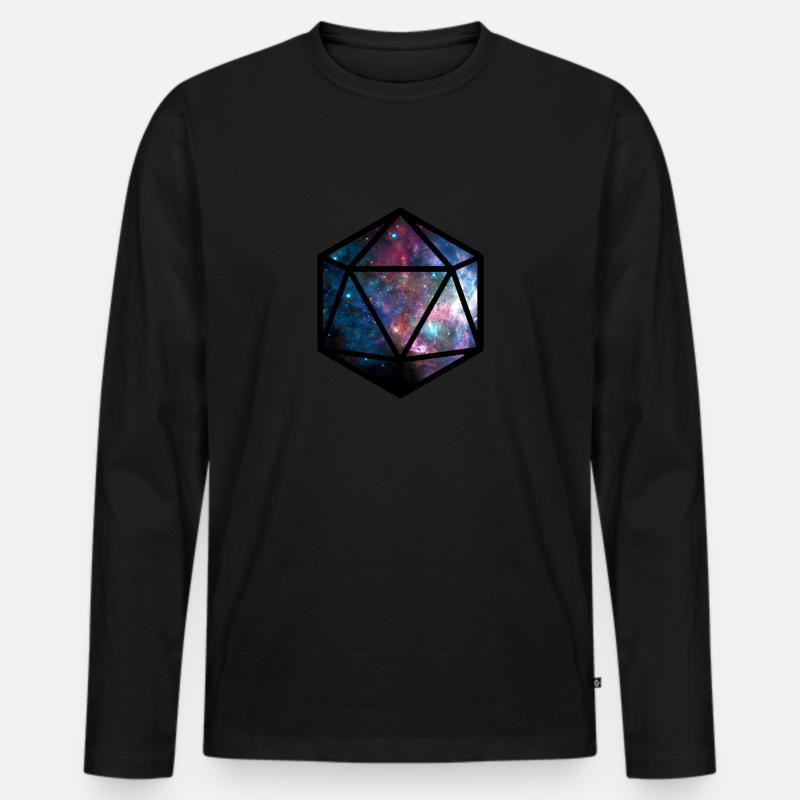 20 Würfel Galaxy - Männer Premium Bio Langarmshirt - Schwarz