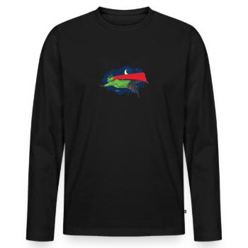 Katzen Superheld Held Katzenliebhaber Geschenk - Männer Premium Bio Langarmshirt - Schwarz - Vorne - Nico (187cm)