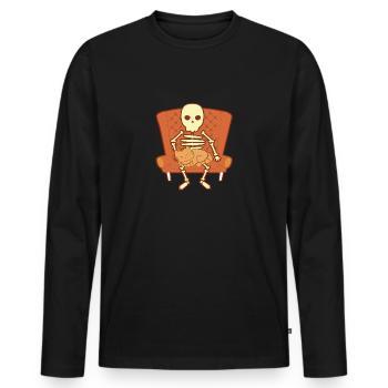 Canapé squelette de canapé canapé cadeau amoureux des chats - T-shirt manches longues Premium bio Homme - noir - Devant - Nico (187cm)