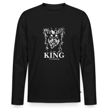 CHIHUAHUA King Dog Saying Dogs Wilsigns - Men's Premium Organic Long Sleeve Shirt - black - Front - Nico (187cm)