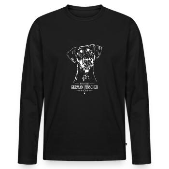 German Pinscher Mom Hunde Hund Wilsigns - Männer Premium Bio Langarmshirt - Schwarz - Vorne - Nico (187cm)
