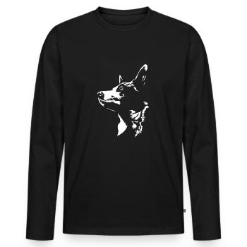 Australien Boeuf Chien Silhouette Chiens Wilsigns - T-shirt manches longues Premium bio Homme - noir - Devant - Nico (187cm)