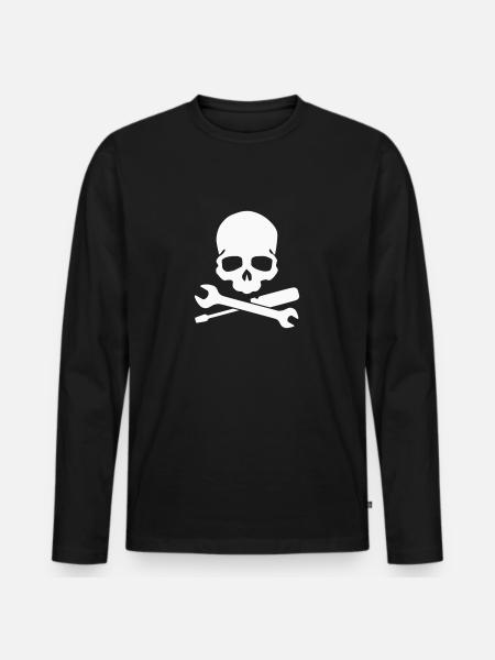 Skull Tool Workwear - Men's Premium Organic Long Sleeve Shirt - black