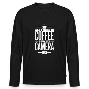Photography Photographer Camera Photo Photo Gift - Men's Premium Organic Long Sleeve Shirt - black - Front - Nico (187cm)