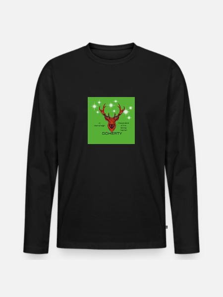 Doherty - Männer Premium Bio Langarmshirt - Schwarz
