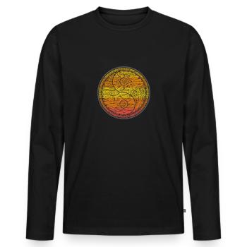 YinYang Zen Méditation Symbole Yin Et Yang - T-shirt manches longues Premium bio Homme - noir - Devant - Nico (187cm)