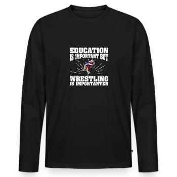 Ringen Wrestler Sportart Freistilringen Spruch - Männer Premium Bio Langarmshirt - Schwarz - Vorne - Nico (187cm)