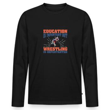 Ringen Wrestler Sportart Freistilringen Spruch - Männer Premium Bio Langarmshirt - Schwarz - Vorne - Nico (187cm)