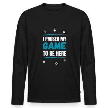 Gaming Dire cadeau de jeu - T-shirt manches longues Premium bio Homme - noir - Devant - Nico (187cm)