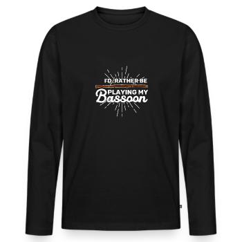 Orchestra Bassoon Wind instrument bassoon - Men's Premium Organic Long Sleeve Shirt - black - Front - Nico (187cm)