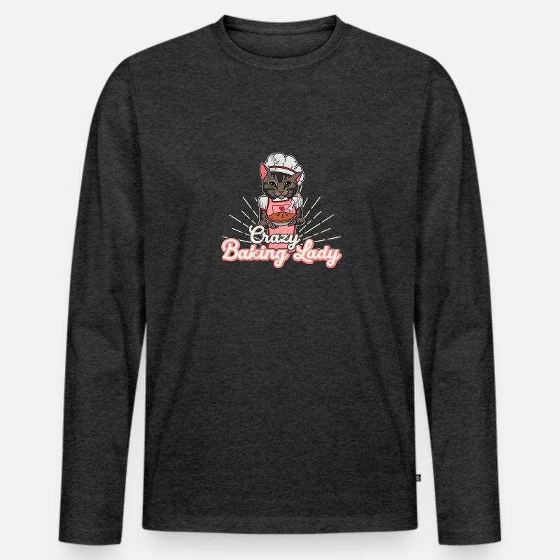 Bäcker Backen Brötchen Sauerteig Katze Spruch Männer Premium Bio Langarmshirt