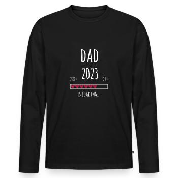 expectant father 2023 is invited Papa to be - Men's Premium Organic Long Sleeve Shirt - black - Front - Nico (187cm)