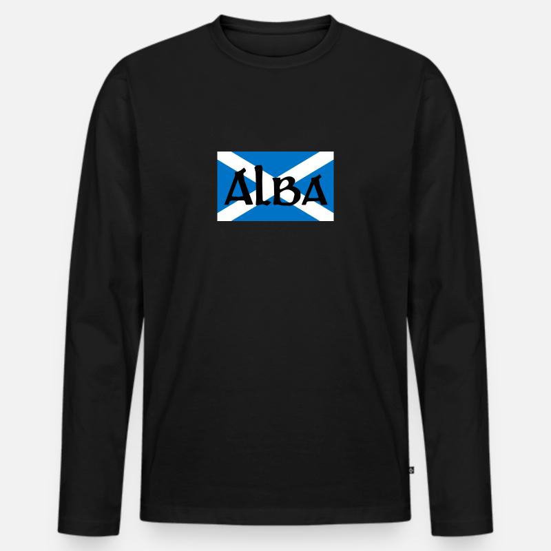 Alba - Scotland - Männer Premium Bio Langarmshirt - Schwarz