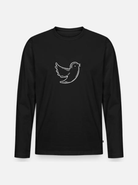 Dove Peace Sketch Drawing - Men's Premium Organic Long Sleeve Shirt - black