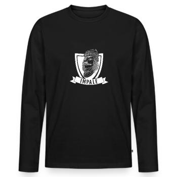 Rumänien Balkan Vlad Tepes Vampir Geschenk - Männer Premium Bio Langarmshirt - Schwarz - Vorne - Nico (187cm)