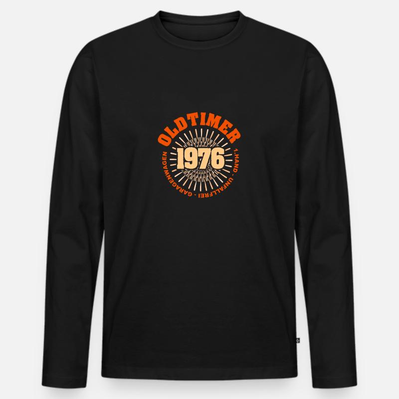 Spruch 1976 - Männer Premium Bio Langarmshirt - Schwarz