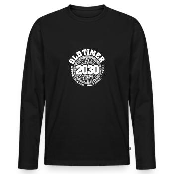 Accident-free 2030 - Men's Premium Organic Long Sleeve Shirt - black - Front - Nico (187cm)