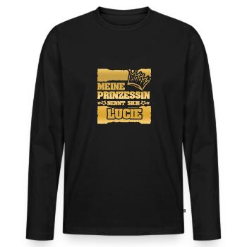Dire Lucie - T-shirt manches longues Premium bio Homme - noir - Devant - Nico (187cm)