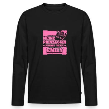 Geschenk für Emily - Männer Premium Bio Langarmshirt - Schwarz - Vorne - Nico (187cm)
