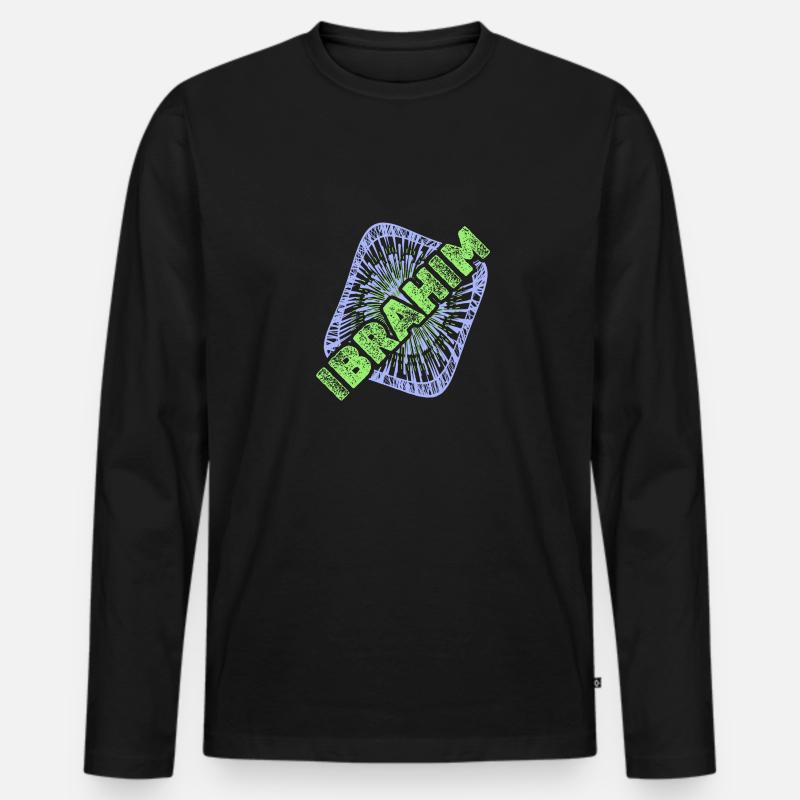 Name Ibrahim - Männer Premium Bio Langarmshirt - Schwarz