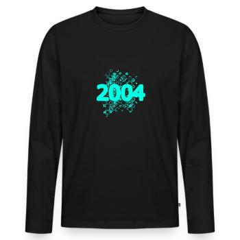 Retro 2004 - Men's Premium Organic Long Sleeve Shirt - black - Front - Nico (187cm)