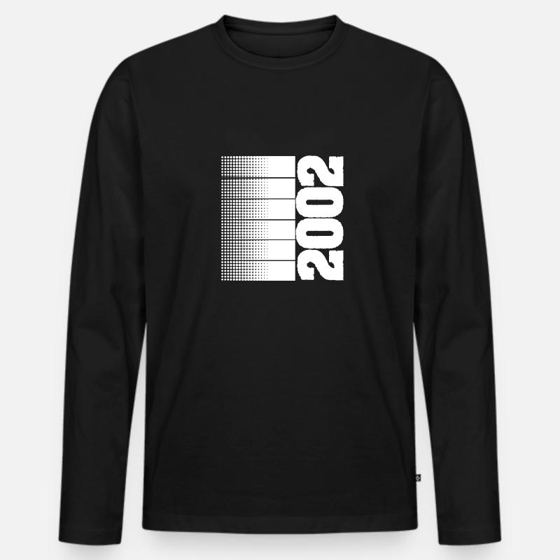 Freizeit 2002 - Männer Premium Bio Langarmshirt - Schwarz