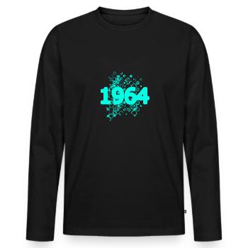 Retro 1964 - Men's Premium Organic Long Sleeve Shirt - black - Front - Nico (187cm)