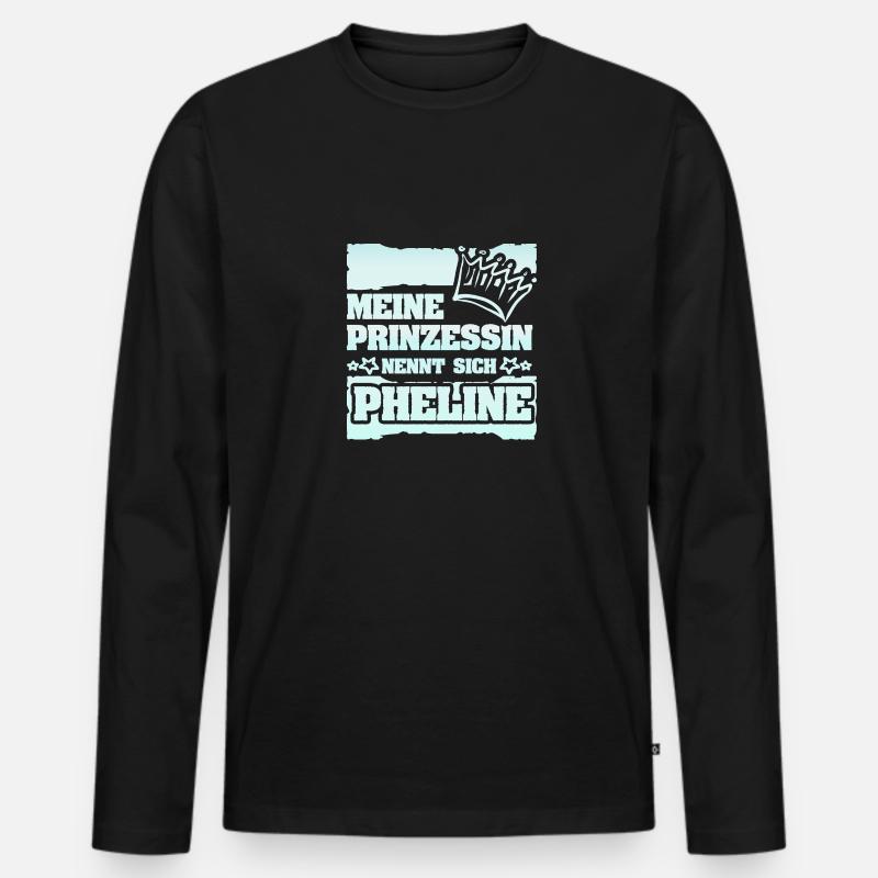 Pheline als Mädchenname - Männer Premium Bio Langarmshirt - Schwarz