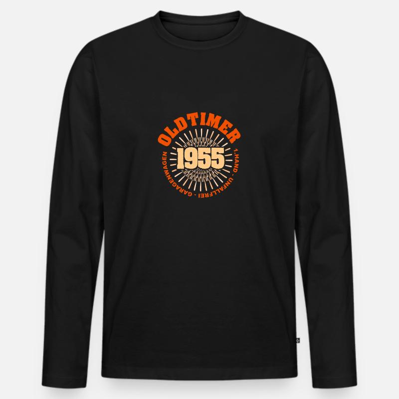 Oldtimer 1955 - Männer Premium Bio Langarmshirt - Schwarz