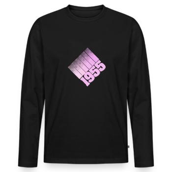 Eltern 1955 - Männer Premium Bio Langarmshirt - Schwarz - Vorne - Nico (187cm)