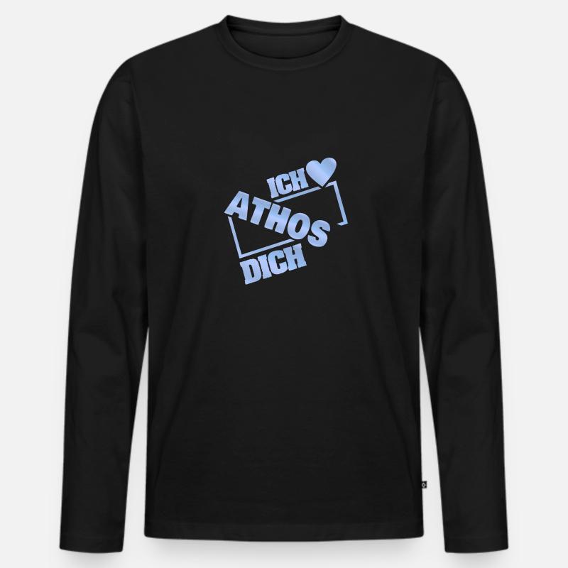 Geschenk für Athos - Männer Premium Bio Langarmshirt - Schwarz