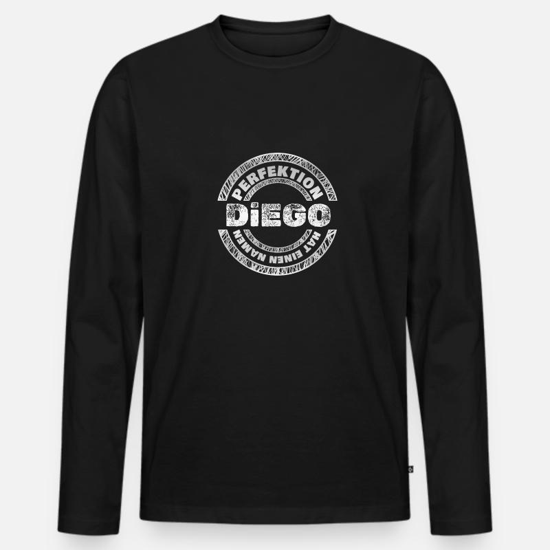 Diego - Männer Premium Bio Langarmshirt - Schwarz