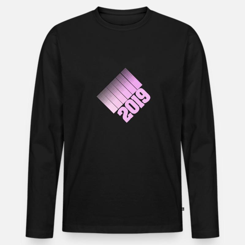 2019 - Männer Premium Bio Langarmshirt - Schwarz