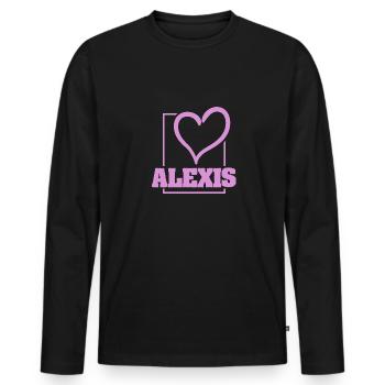 Alexis - T-shirt manches longues Premium bio Homme - noir - Devant - Nico (187cm)