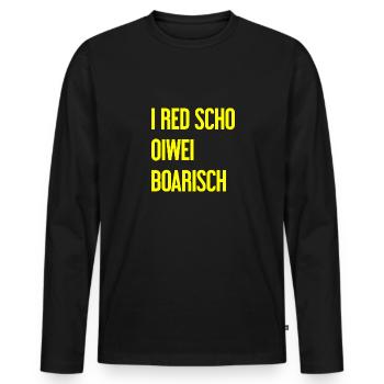 I red scho oiwei boarisch - T-shirt manches longues Premium bio Homme - noir - Devant - Nico (187cm)
