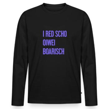 I red scho oiwei boarisch - T-shirt manches longues Premium bio Homme - noir - Devant - Nico (187cm)