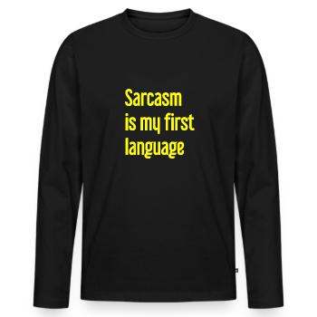Sarcasme Pro - T-shirt manches longues Premium bio Homme - noir - Devant - Nico (187cm)