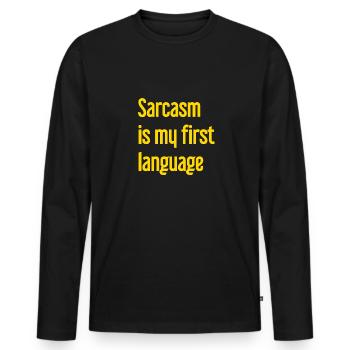 Sarcasme Pro - T-shirt manches longues Premium bio Homme - noir - Devant - Nico (187cm)