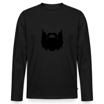 bart - Männer Premium Bio Langarmshirt - Schwarz - Vorne - Nico (187cm)