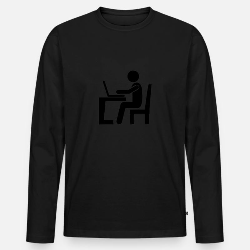 computer work - Men's Premium Organic Long Sleeve Shirt - black