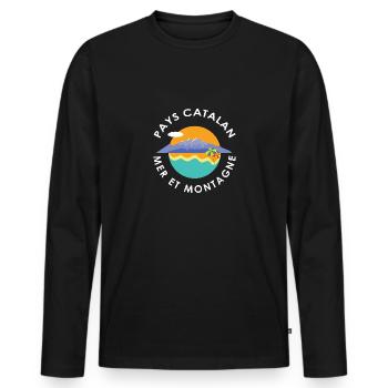 Catalan country sea and mountain - Men's Premium Organic Long Sleeve Shirt - black - Front - Nico (187cm)