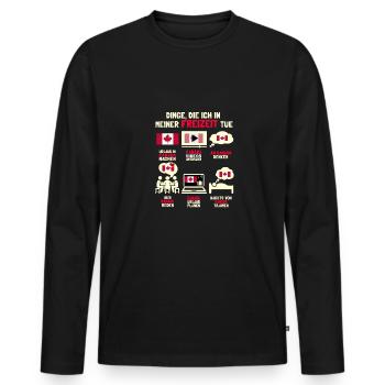 Dinge Die Ich In Meiner Freizeit Tue Canada Kanada - Männer Premium Bio Langarmshirt - Schwarz - Vorne - Nico (187cm)