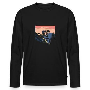 VTT VTT VTT Descente - T-shirt manches longues Premium bio Homme - noir - Devant - Nico (187cm)