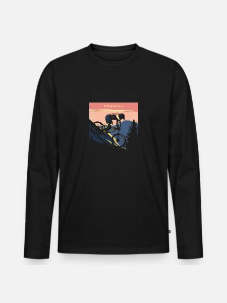 VTT VTT VTT Descente - T-shirt manches longues Premium bio Homme - noir