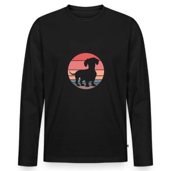 Wiener Dog Dachshund - Men's Premium Organic Long Sleeve Shirt - black - Front - Nico (187cm)