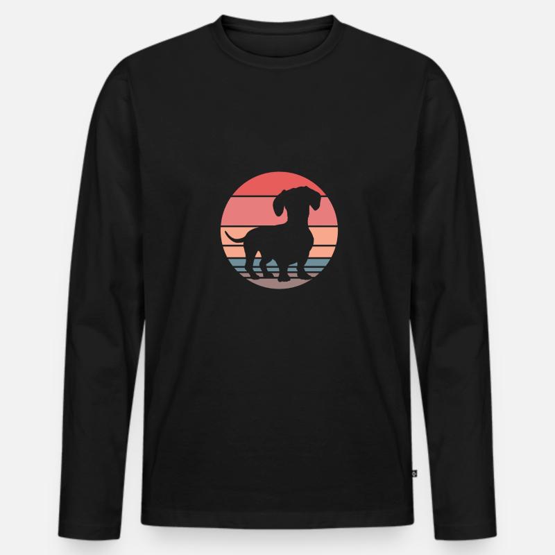Dachshund Teckel Dackel - Männer Premium Bio Langarmshirt - Schwarz