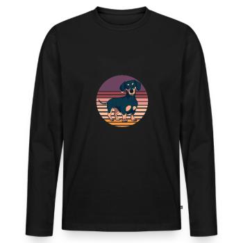 Wiener Dog Dachshund - Men's Premium Organic Long Sleeve Shirt - black - Front - Nico (187cm)